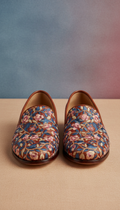 Embroidered Evening Mule With Gold Thread